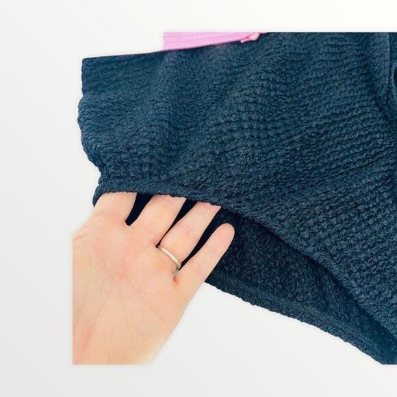 Vintage Jantzen One Piece Swimsuit Solid Black Pink Belted Sz 12 70’s 80’s - Picture 4 of 11